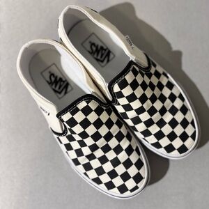 Vans Black and White Checkerboard Slip-Ons